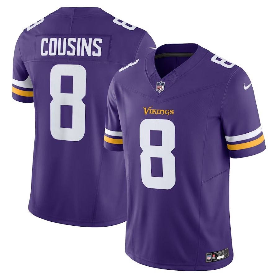 Men Minnesota Vikings #8 Kirk Cousins Nike Purple Vapor F.U.S.E. Limited NFL Jersey